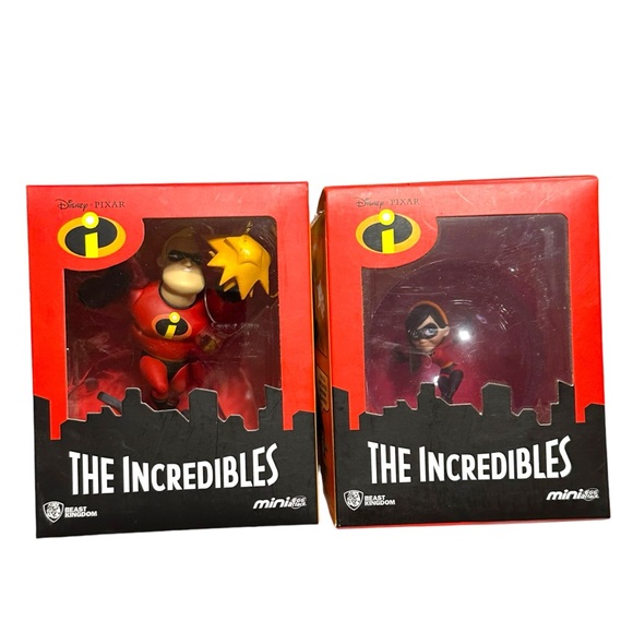 The Incredibles Beast Kingdom Elastigirl Mr. Incredible Mini Egg Attack Lot - Picture 1 of 12